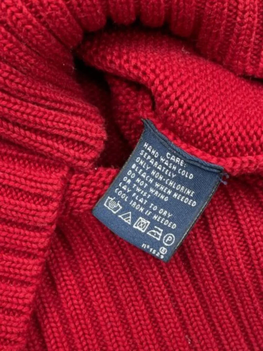 Polo Ralph Lauren Sport Cowl Neck Shawl Collar Winter Red Cotton Sweater Men's S